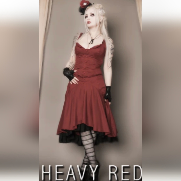 NWT Heavy Red Crimson tea party dress 2XL Halloween Costume - Picture 2 of 7